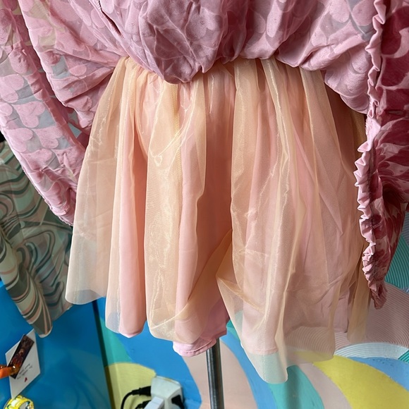 For Love and lemons Velvet pink heart Dress Theresa Mini Dress NWT - Picture 8 of 14